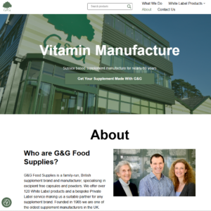 About G & G - UK Suplement Manufacturer