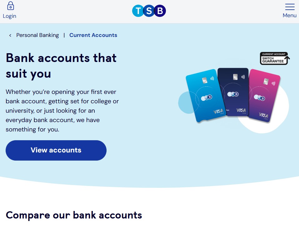 TSB – UK Bank – Current Accounts